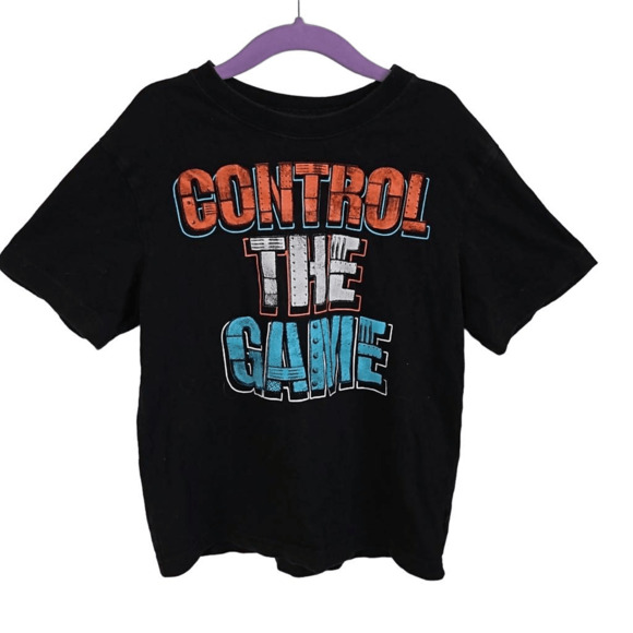 Children's Place Kids S Black Tee Control The Game Videogame Theme 100% Cotton - Picture 1 of 5